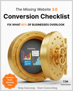 The Missing Website 3.0 Conversion Checklist Cover - Ultimate Guide for High-Converting Web Design